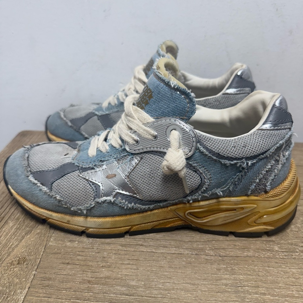 Golden Goose denim and silver Dad-Star Sneakers -Limited edition